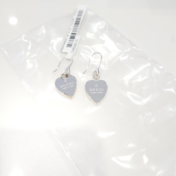 Gucci Silver Heart Dangle Earrings - Picture 2 of 3
